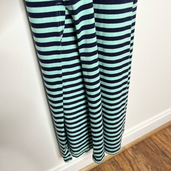 Sail To Sable Women Sleeveless Maxi Dress XS Green Navy Stripe Side Slit Coastal - Picture 8 of 10